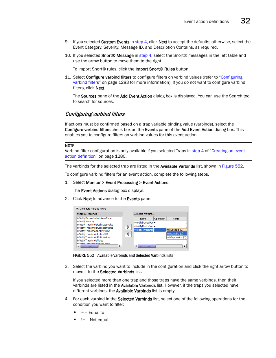 Configuring varbind filters | Brocade Network Advisor SAN User Manual v12.3.0 User Manual | Page 1335 / 1940