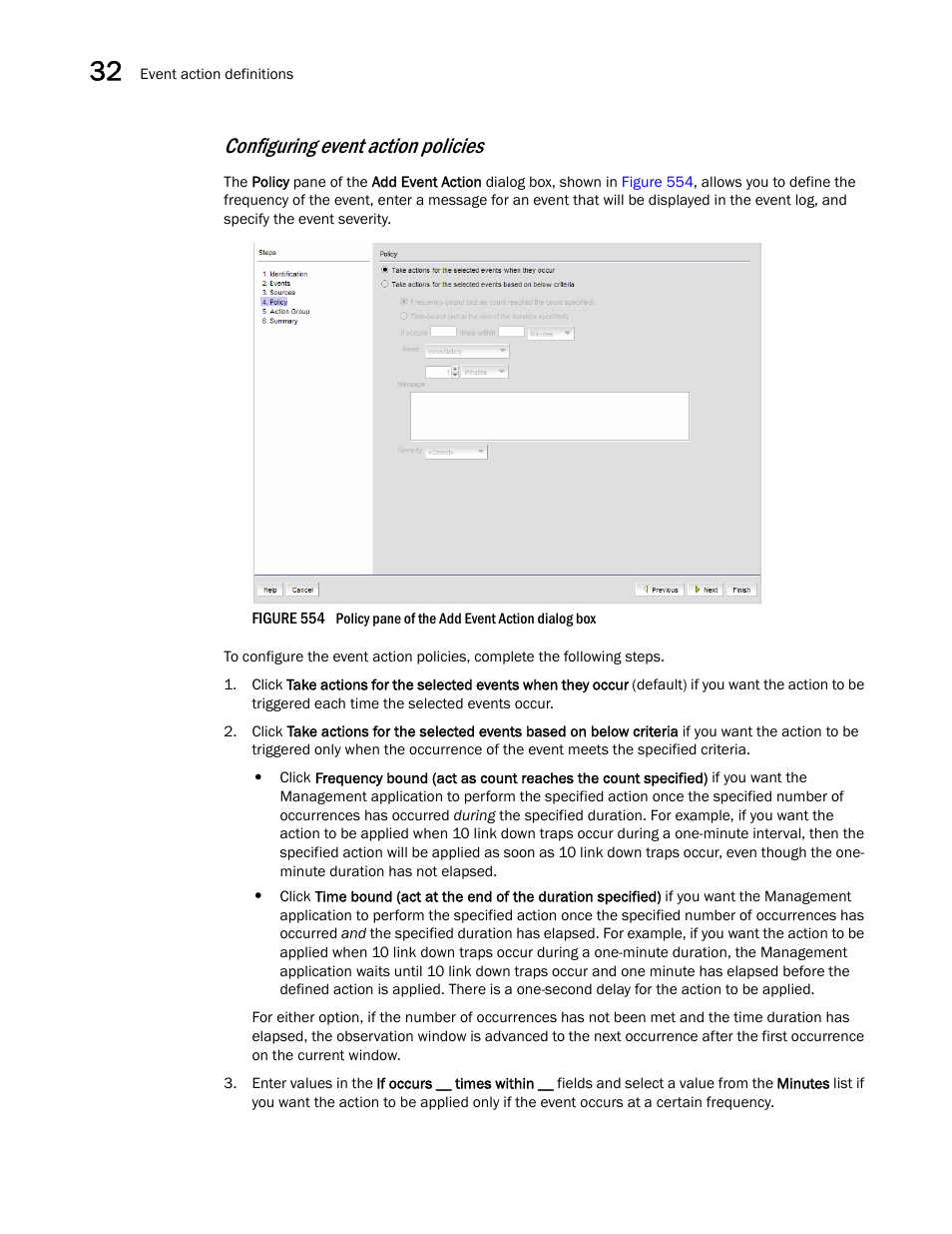 Configuring event action policies | Brocade Network Advisor SAN User Manual v12.3.0 User Manual | Page 1338 / 1940