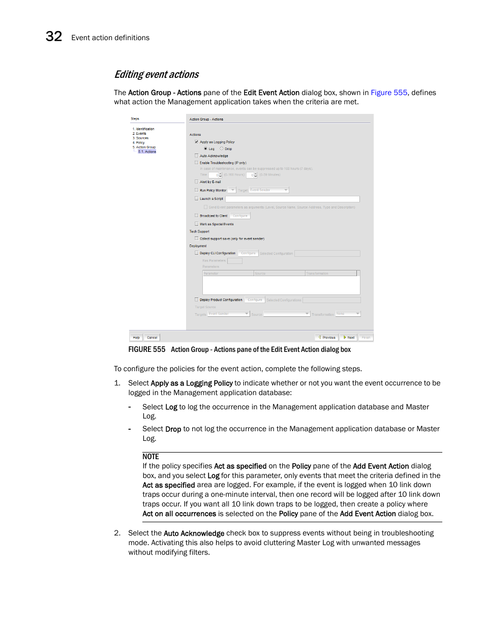 Editing event actions | Brocade Network Advisor SAN User Manual v12.3.0 User Manual | Page 1340 / 1940