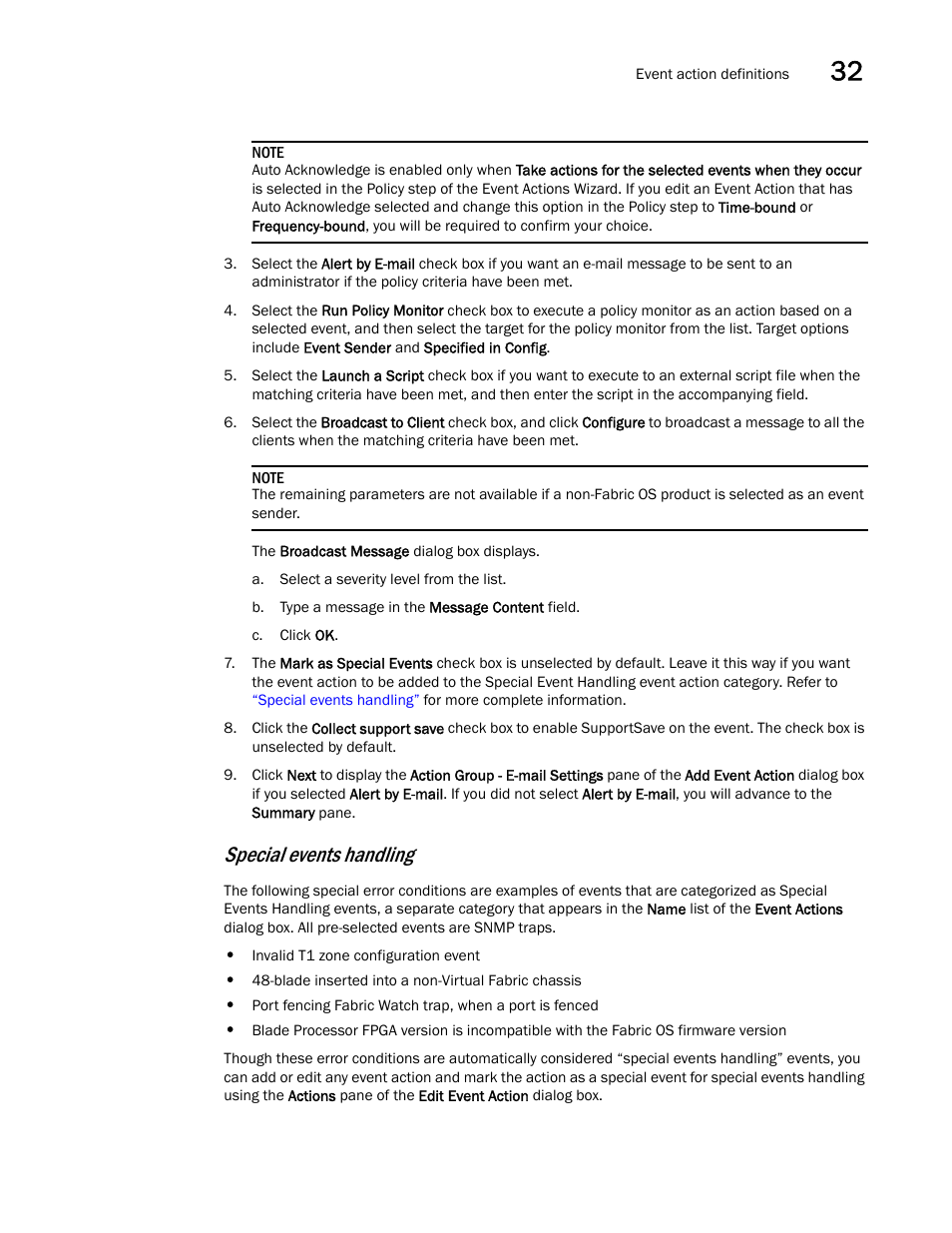 Special events handling | Brocade Network Advisor SAN User Manual v12.3.0 User Manual | Page 1341 / 1940