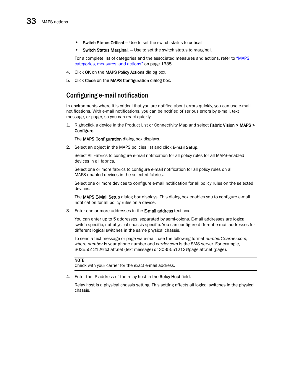 Configuring e-mail notification, Configuring, E-mail notification | Brocade Network Advisor SAN User Manual v12.3.0 User Manual | Page 1402 / 1940