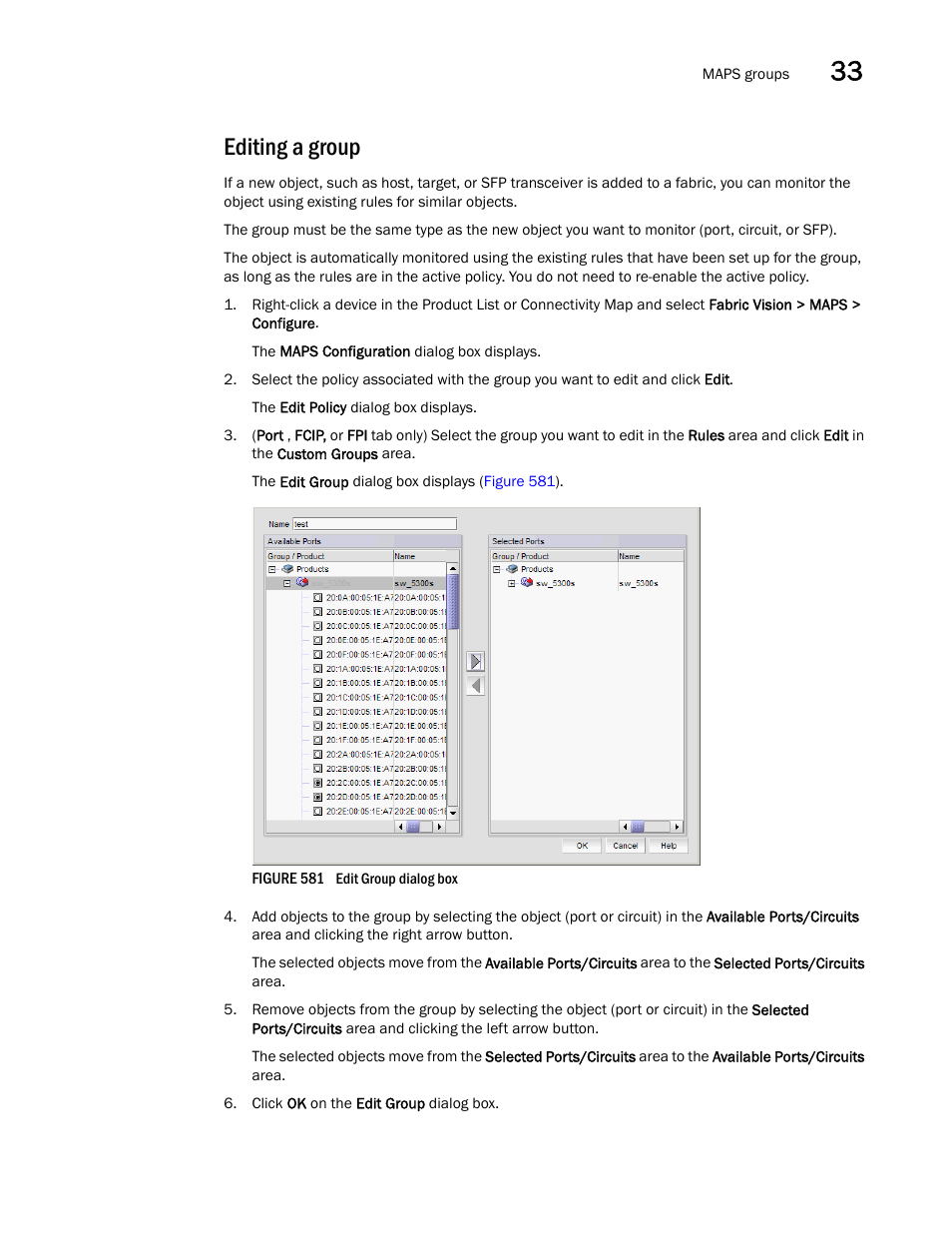 Editing a group | Brocade Network Advisor SAN User Manual v12.3.0 User Manual | Page 1421 / 1940