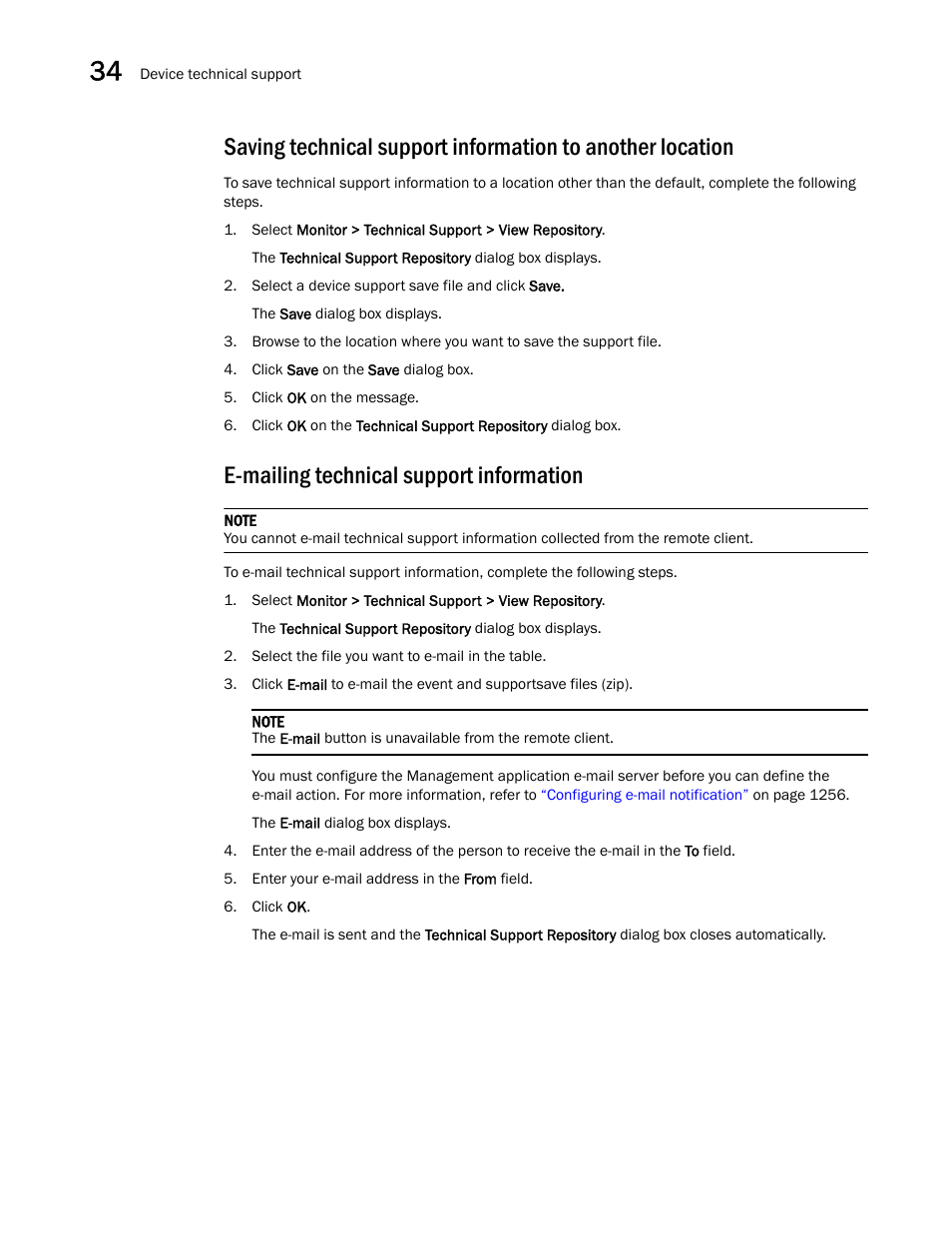 E-mailing technical support information | Brocade Network Advisor SAN User Manual v12.3.0 User Manual | Page 1442 / 1940