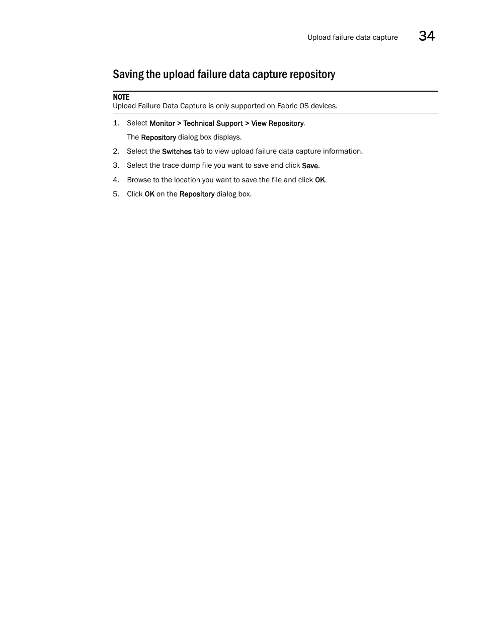 Saving the upload failure data capture repository | Brocade Network Advisor SAN User Manual v12.3.0 User Manual | Page 1447 / 1940