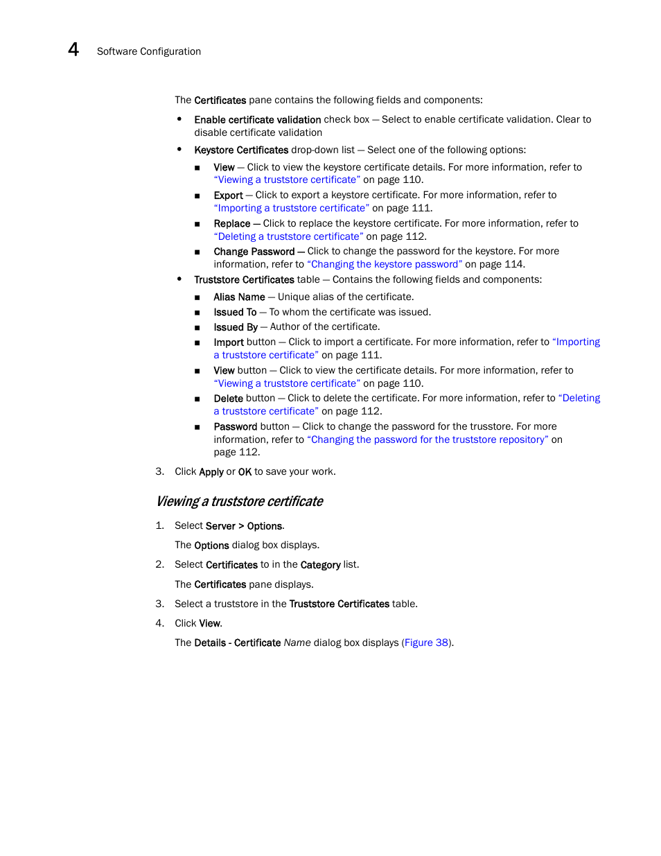 Viewing a truststore certificate | Brocade Network Advisor SAN User Manual v12.3.0 User Manual | Page 162 / 1940