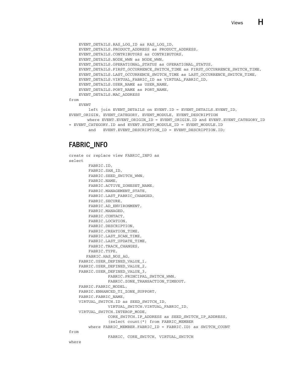 Fabric_info | Brocade Network Advisor SAN User Manual v12.3.0 User Manual | Page 1835 / 1940