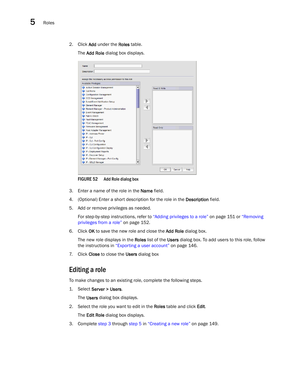 Editing a role | Brocade Network Advisor SAN User Manual v12.3.0 User Manual | Page 202 / 1940