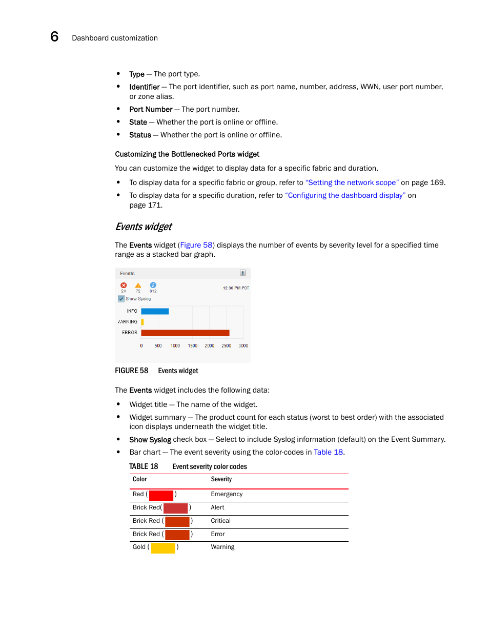 Events widget | Brocade Network Advisor SAN User Manual v12.3.0 User Manual | Page 226 / 1940