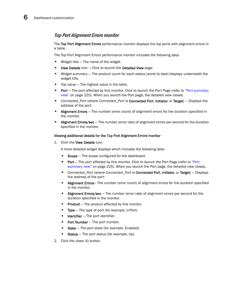 Top port alignment errors monitor | Brocade Network Advisor SAN User Manual v12.3.0 User Manual | Page 238 / 1940