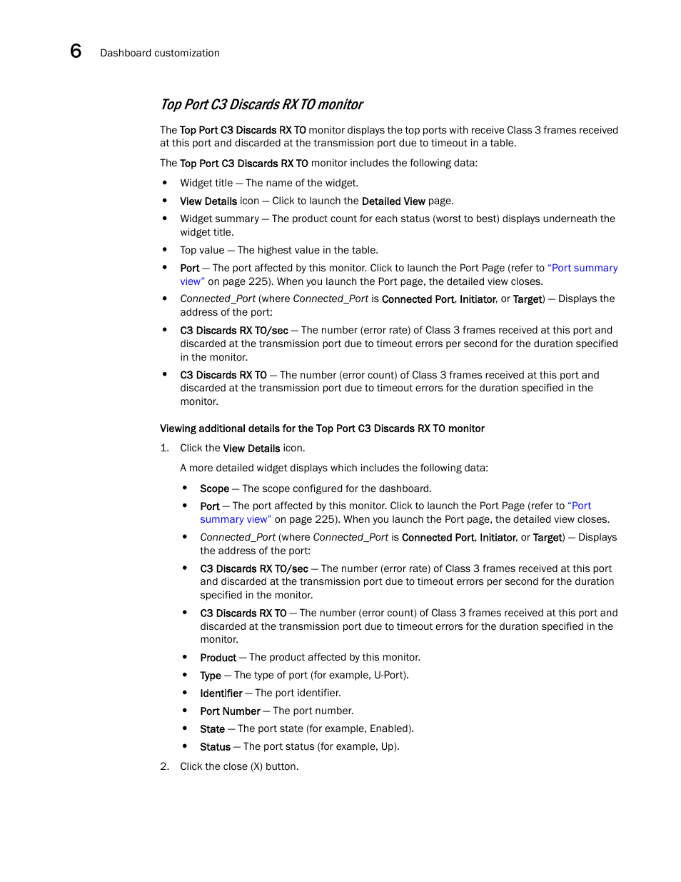 Top port c3 discards rx to monitor | Brocade Network Advisor SAN User Manual v12.3.0 User Manual | Page 240 / 1940