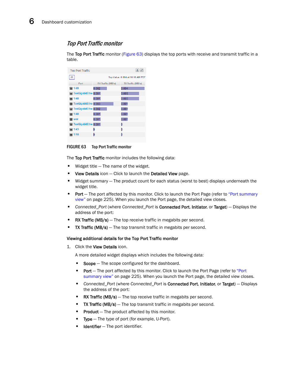 Top port traffic monitor | Brocade Network Advisor SAN User Manual v12.3.0 User Manual | Page 250 / 1940