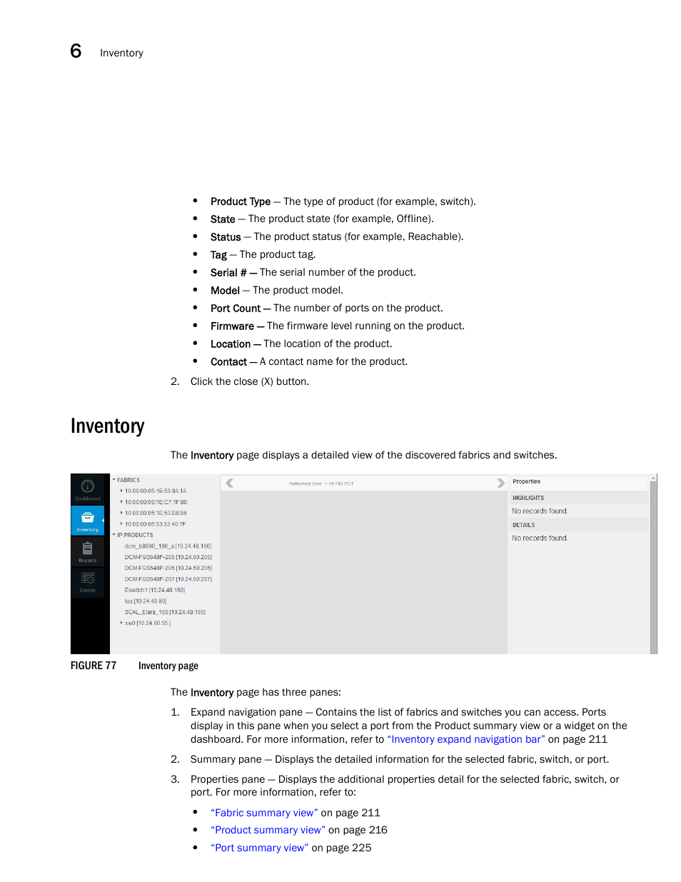 Inventory | Brocade Network Advisor SAN User Manual v12.3.0 User Manual | Page 262 / 1940