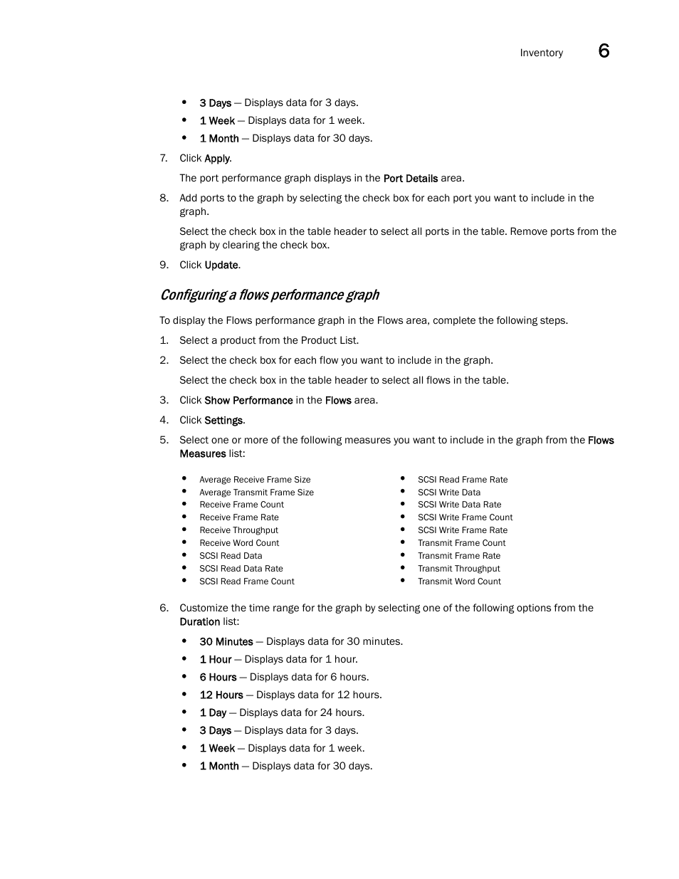 Configuring a flows performance, Graph, Configuring a flows performance graph | Brocade Network Advisor SAN User Manual v12.3.0 User Manual | Page 275 / 1940