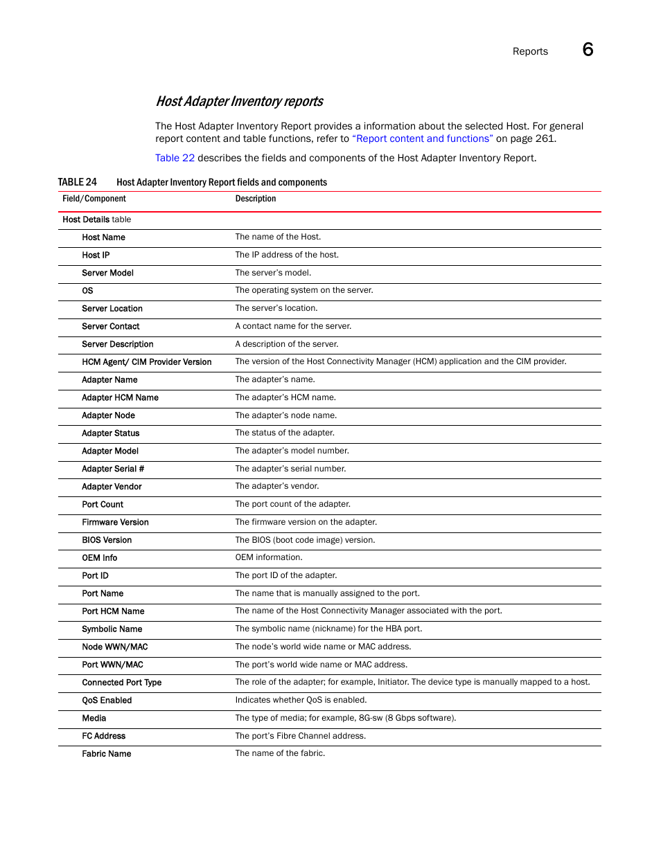 Host adapter inventory reports | Brocade Network Advisor SAN User Manual v12.3.0 User Manual | Page 311 / 1940