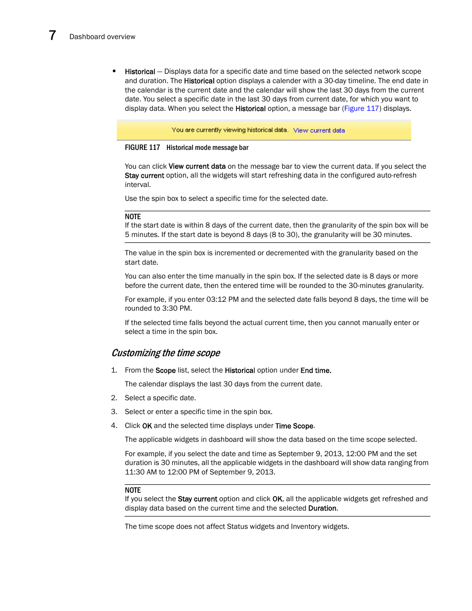 Customizing the time scope | Brocade Network Advisor SAN User Manual v12.3.0 User Manual | Page 330 / 1940