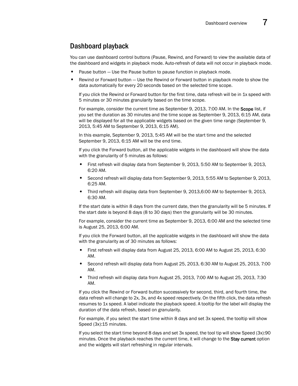 Dashboard playback | Brocade Network Advisor SAN User Manual v12.3.0 User Manual | Page 331 / 1940