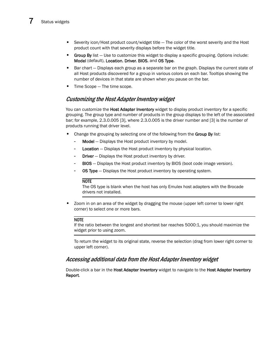 Customizing the host adapter inventory widget | Brocade Network Advisor SAN User Manual v12.3.0 User Manual | Page 338 / 1940