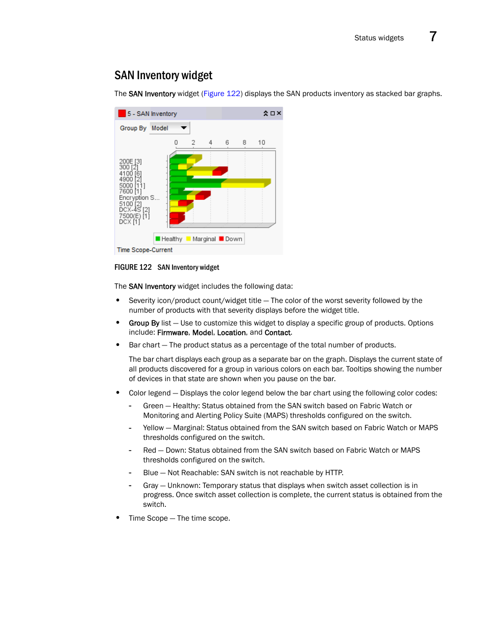 San inventory widget | Brocade Network Advisor SAN User Manual v12.3.0 User Manual | Page 339 / 1940