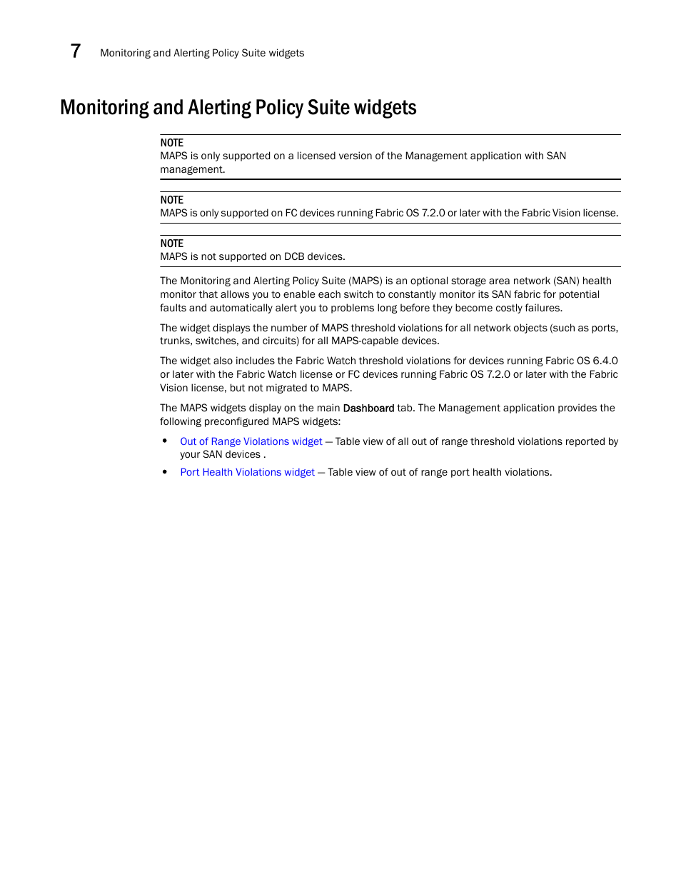 Monitoring and alerting policy suite widgets | Brocade Network Advisor SAN User Manual v12.3.0 User Manual | Page 344 / 1940