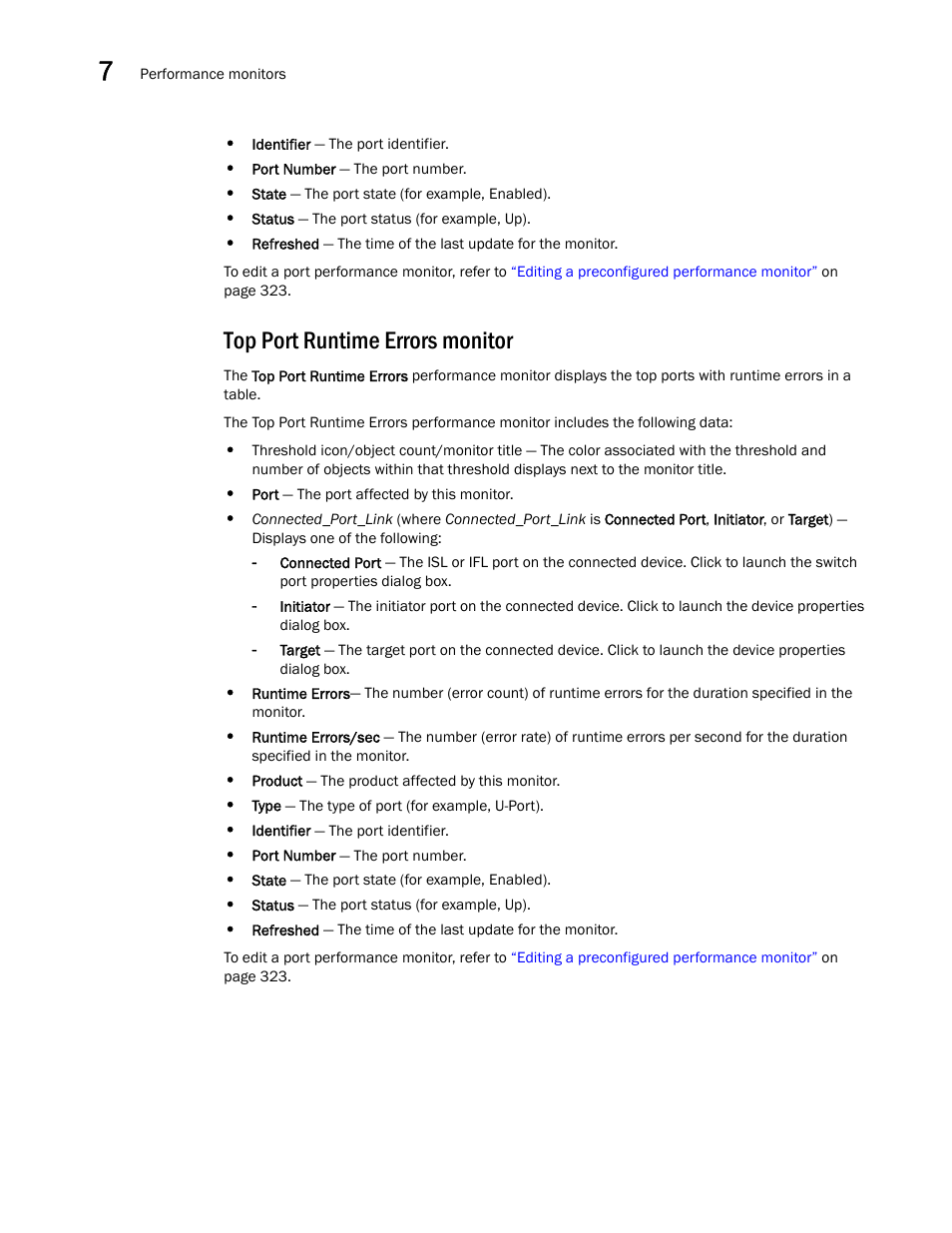 Top port runtime errors monitor | Brocade Network Advisor SAN User Manual v12.3.0 User Manual | Page 362 / 1940