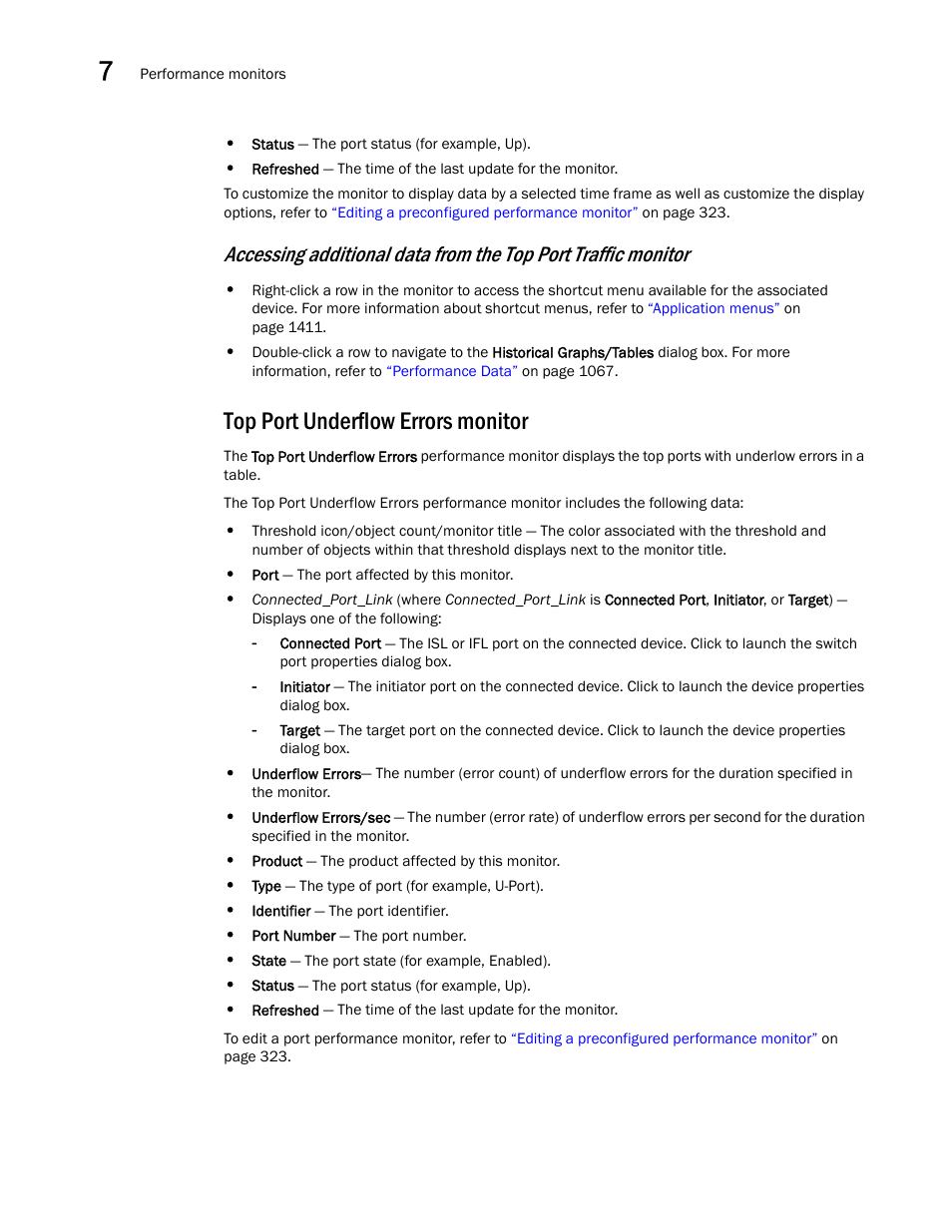 Top port underflow errors monitor | Brocade Network Advisor SAN User Manual v12.3.0 User Manual | Page 366 / 1940