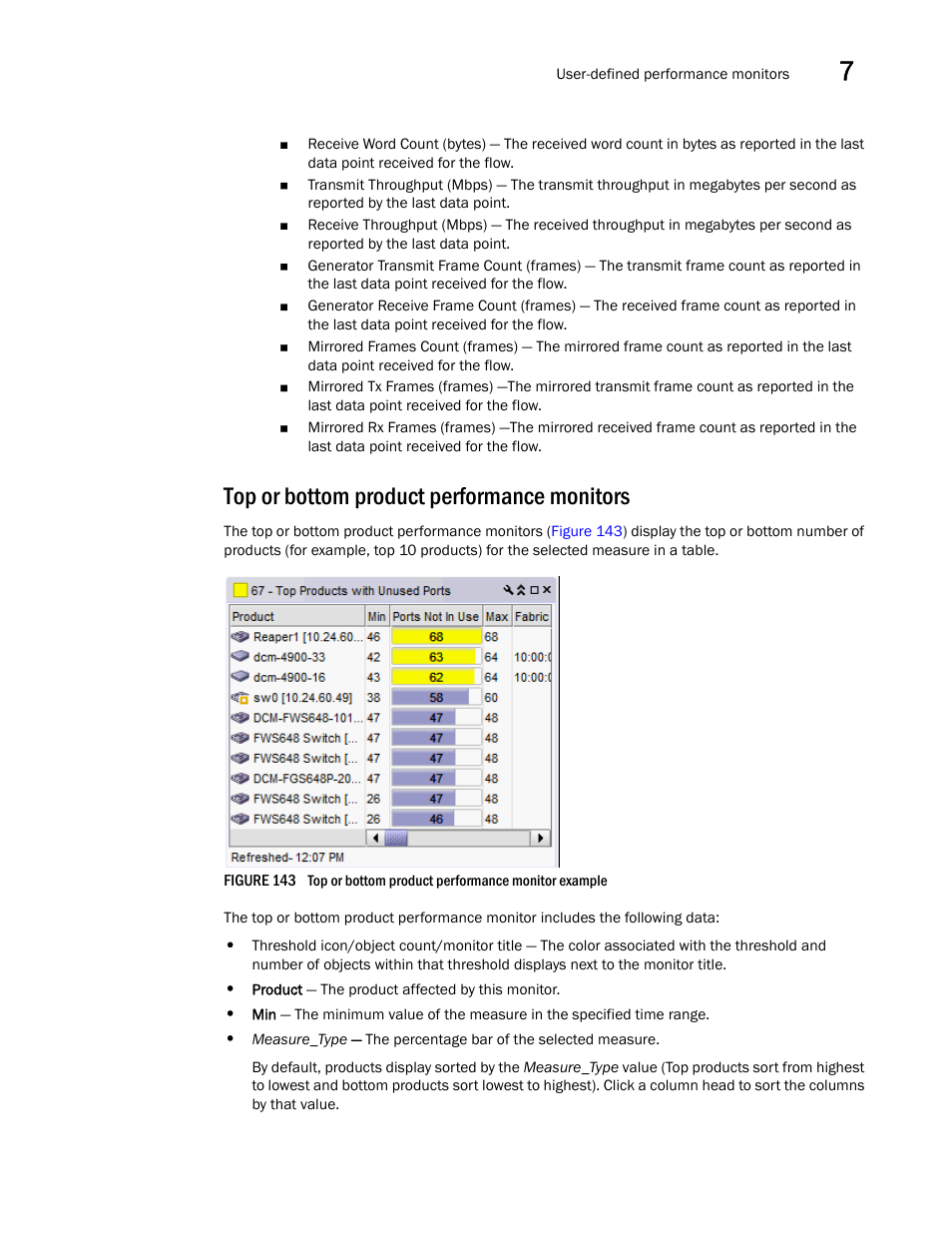 Top or bottom product performance monitors | Brocade Network Advisor SAN User Manual v12.3.0 User Manual | Page 379 / 1940