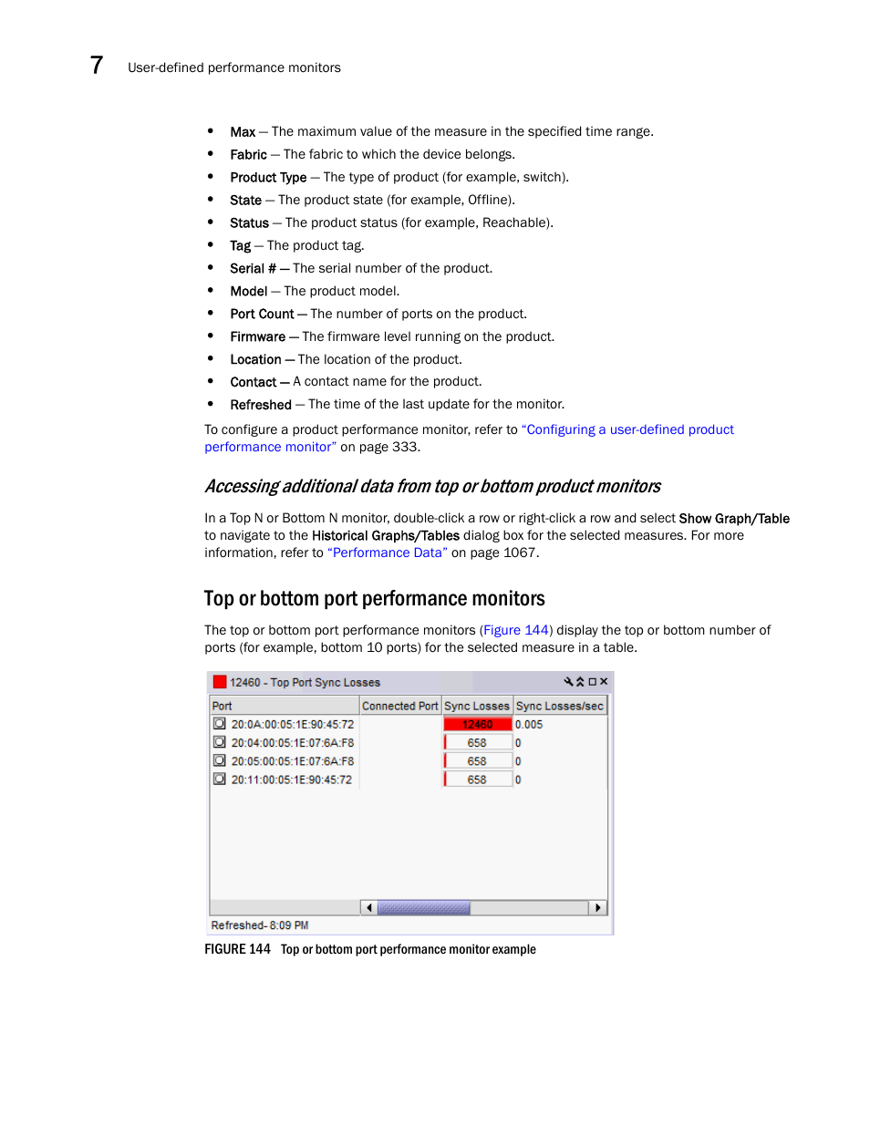 Top or bottom port performance monitors | Brocade Network Advisor SAN User Manual v12.3.0 User Manual | Page 380 / 1940