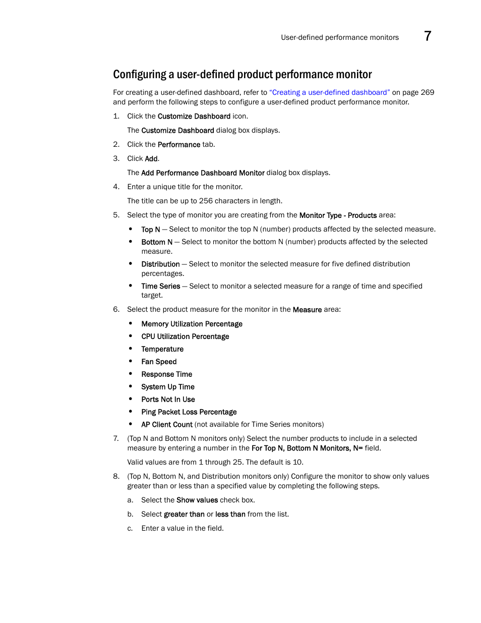 Configuring a, User-defined product performance monitor, Configuring a user-defined product | Performance monitor | Brocade Network Advisor SAN User Manual v12.3.0 User Manual | Page 385 / 1940