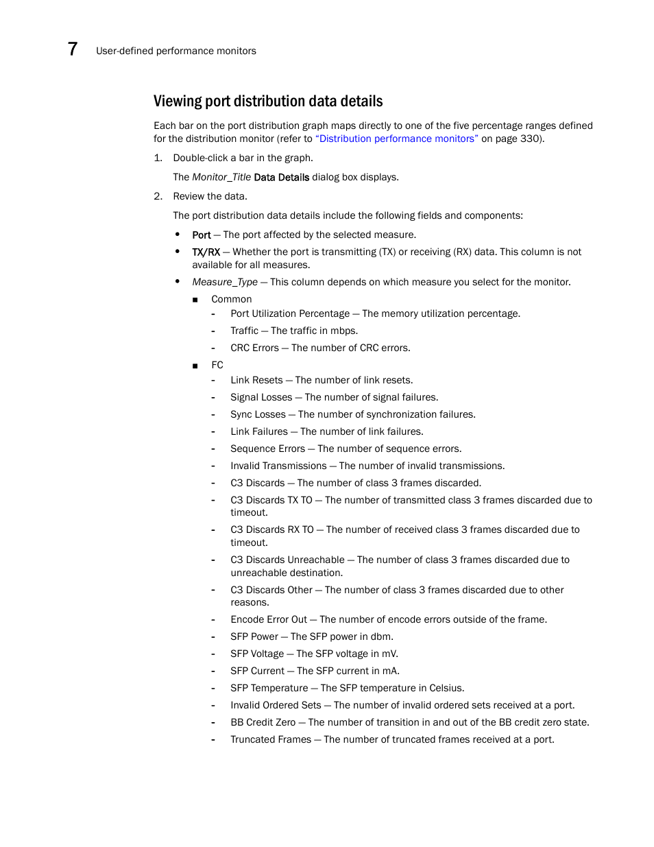 Viewing port distribution data details | Brocade Network Advisor SAN User Manual v12.3.0 User Manual | Page 392 / 1940