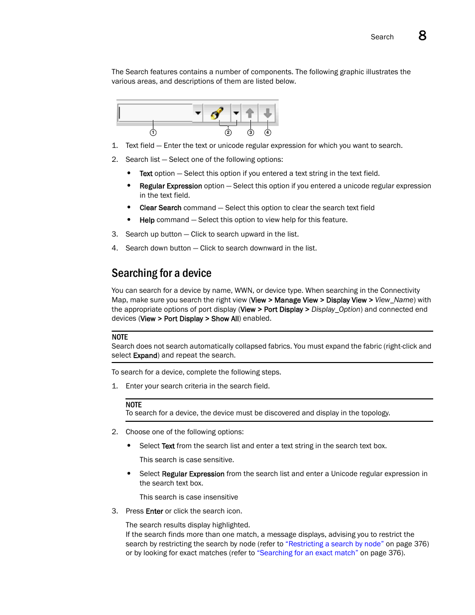 Searching for a device | Brocade Network Advisor SAN User Manual v12.3.0 User Manual | Page 427 / 1940