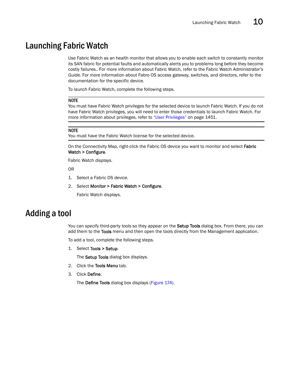 Launching fabric watch, Adding a tool | Brocade Network Advisor SAN User Manual v12.3.0 User Manual | Page 469 / 1940