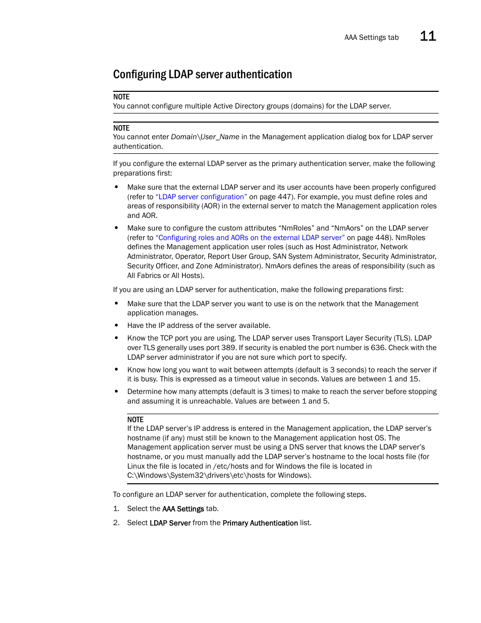 Configuring ldap server authentication | Brocade Network Advisor SAN User Manual v12.3.0 User Manual | Page 487 / 1940