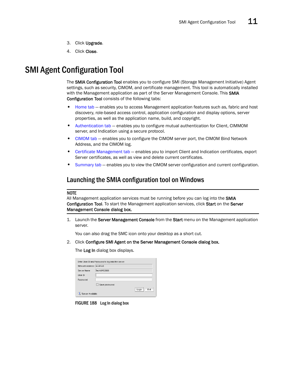 Smi agent configuration tool, Launching the smia configuration tool on windows | Brocade Network Advisor SAN User Manual v12.3.0 User Manual | Page 509 / 1940