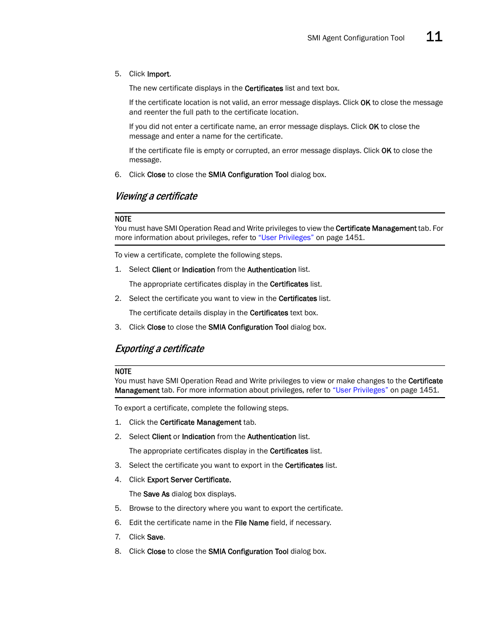 Viewing a certificate, Exporting a certificate | Brocade Network Advisor SAN User Manual v12.3.0 User Manual | Page 523 / 1940