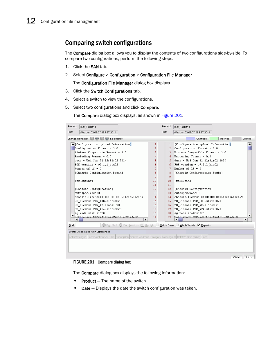 Comparing switch configurations | Brocade Network Advisor SAN User Manual v12.3.0 User Manual | Page 540 / 1940