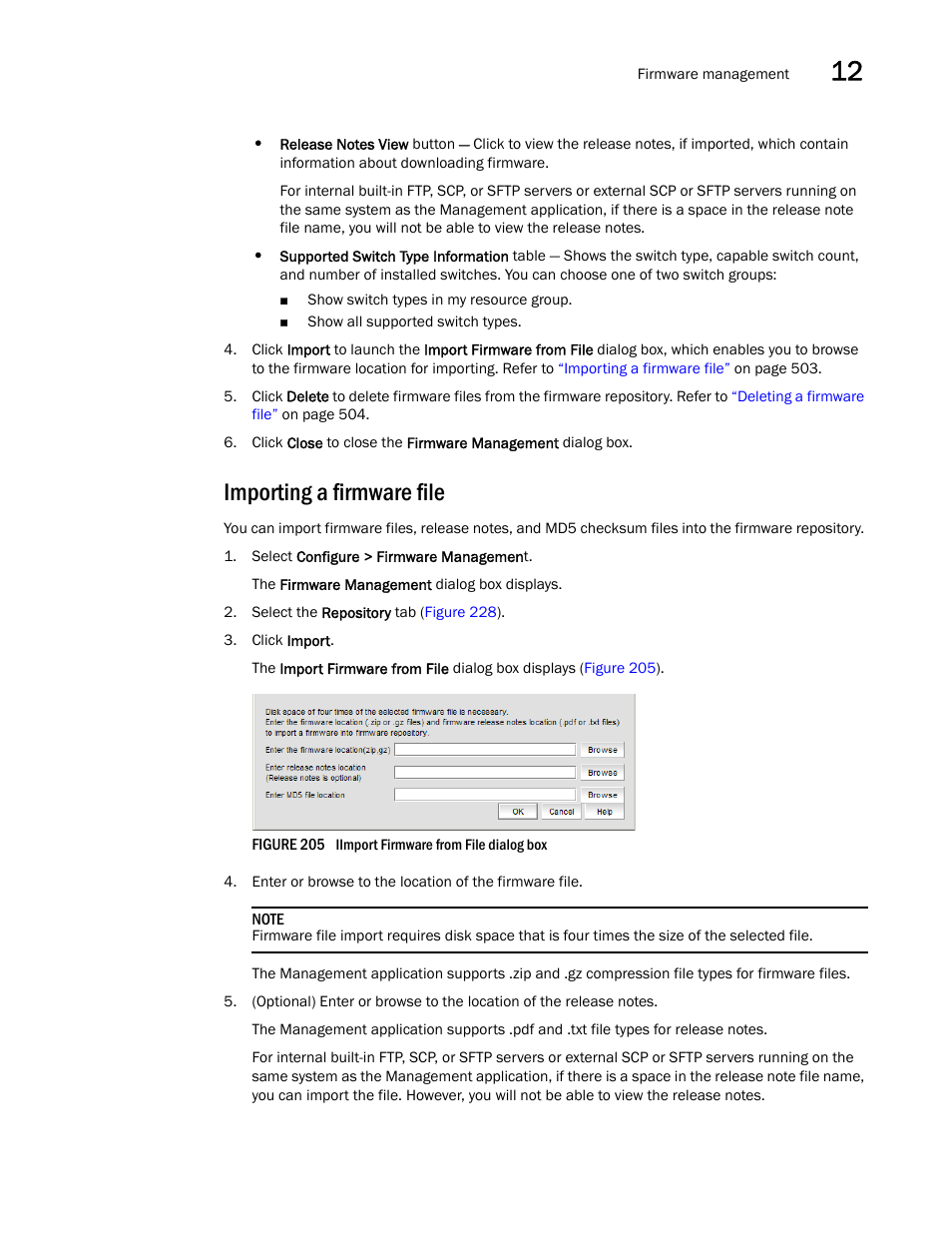 Importing a firmware file | Brocade Network Advisor SAN User Manual v12.3.0 User Manual | Page 555 / 1940