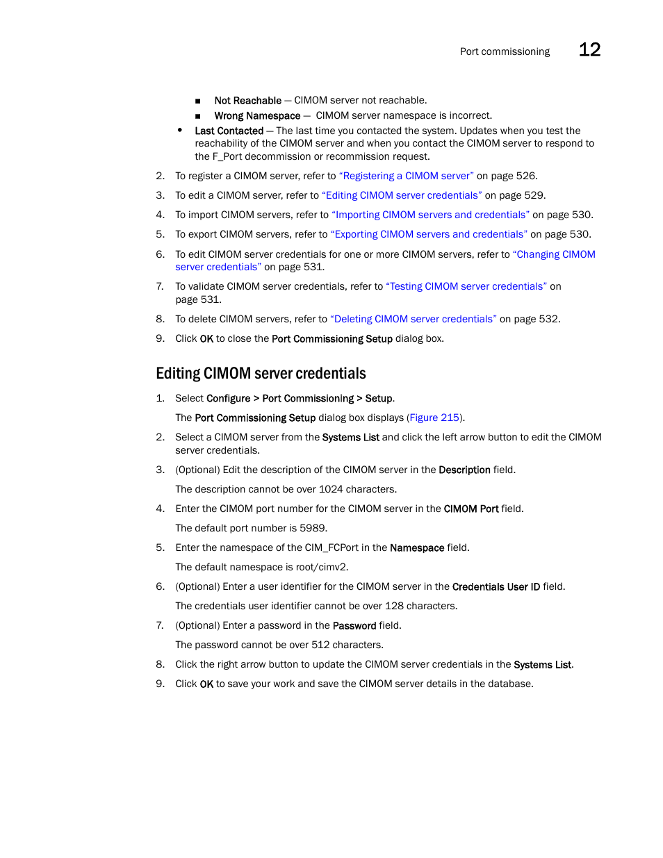 Editing cimom server credentials | Brocade Network Advisor SAN User Manual v12.3.0 User Manual | Page 581 / 1940