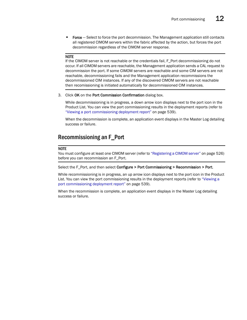 Recommissioning an f_port | Brocade Network Advisor SAN User Manual v12.3.0 User Manual | Page 585 / 1940