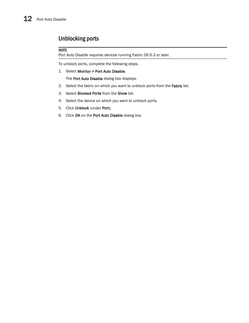 Unblocking ports | Brocade Network Advisor SAN User Manual v12.3.0 User Manual | Page 604 / 1940