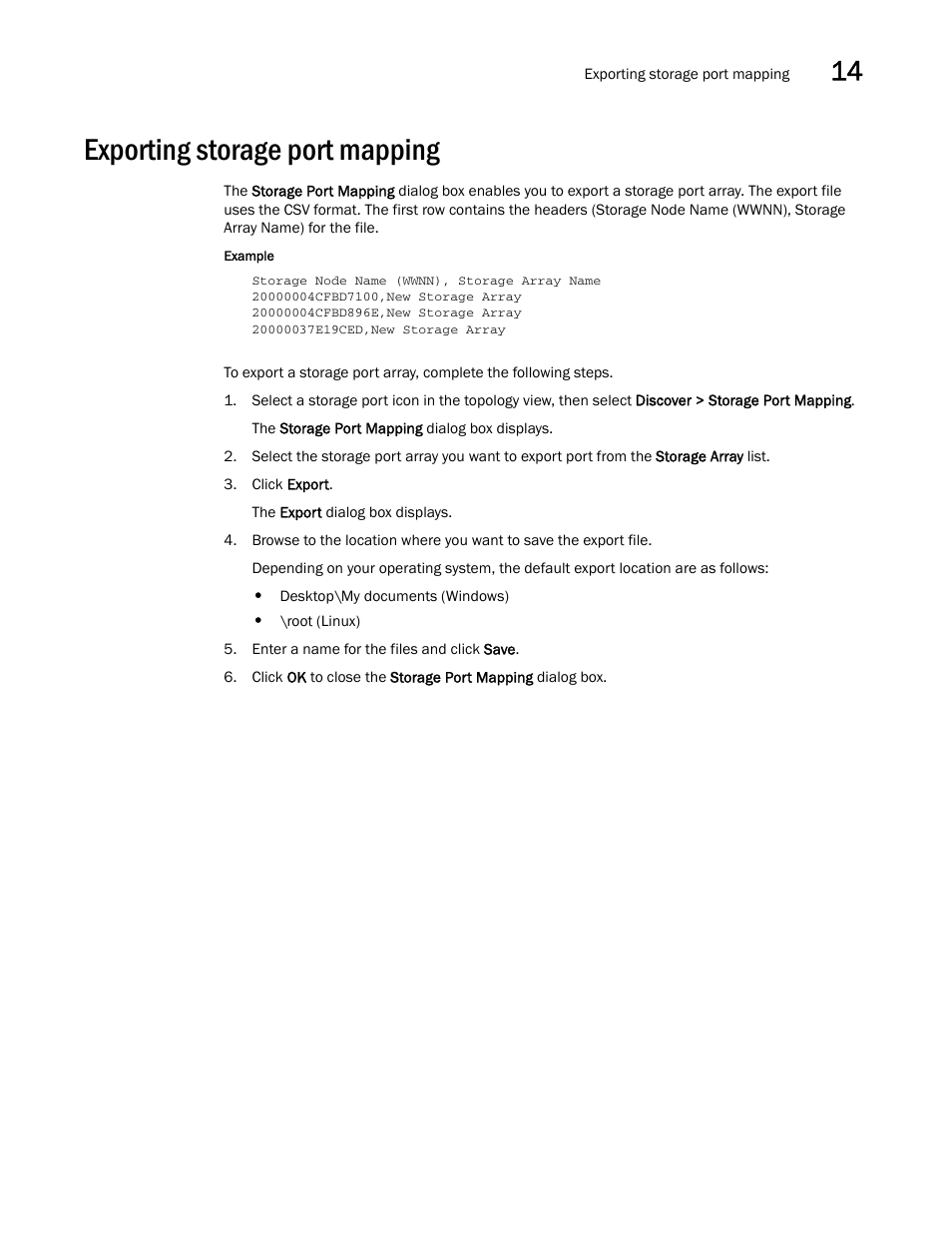 Exporting storage port mapping | Brocade Network Advisor SAN User Manual v12.3.0 User Manual | Page 619 / 1940
