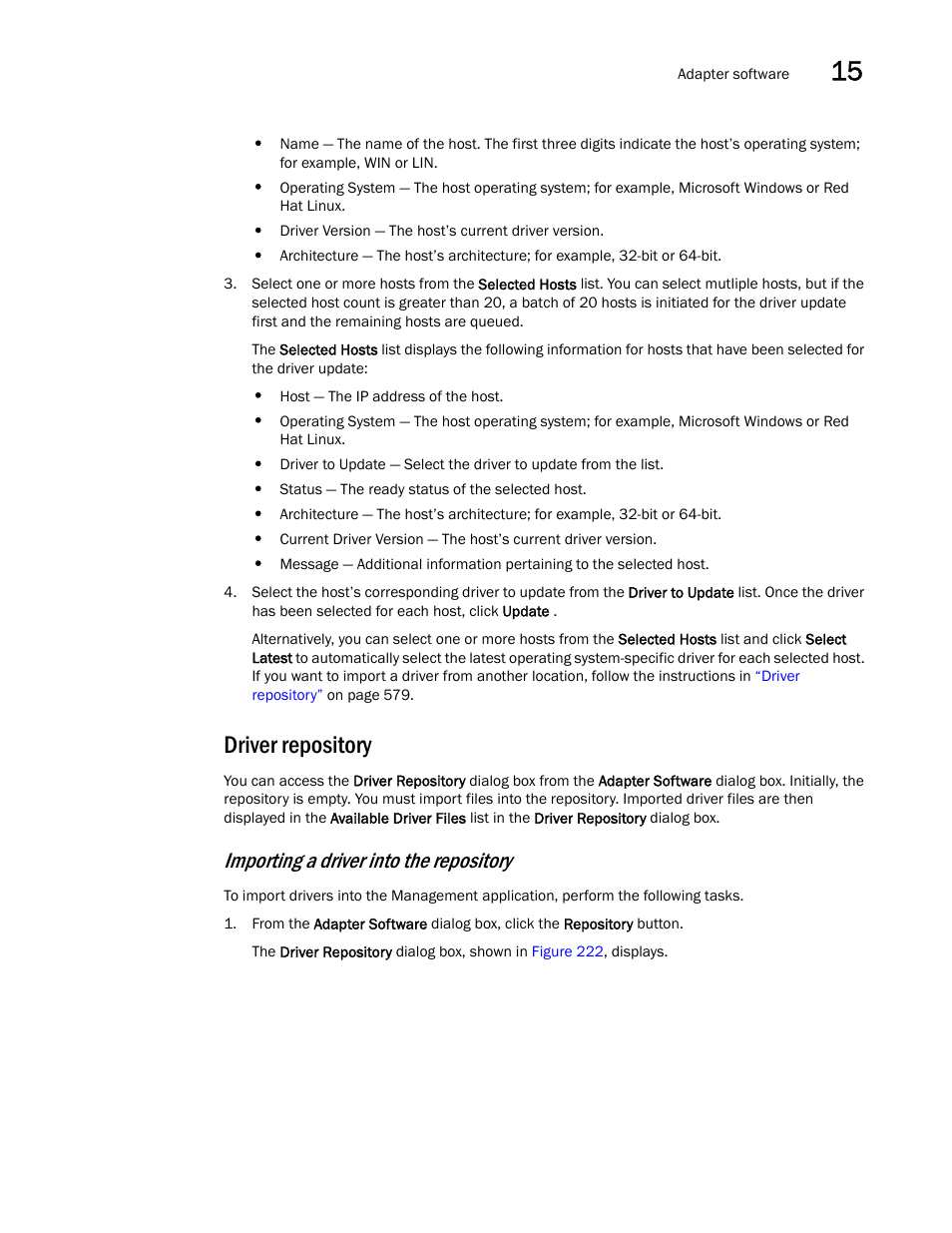 Driver repository, Importing a driver into the repository | Brocade Network Advisor SAN User Manual v12.3.0 User Manual | Page 631 / 1940