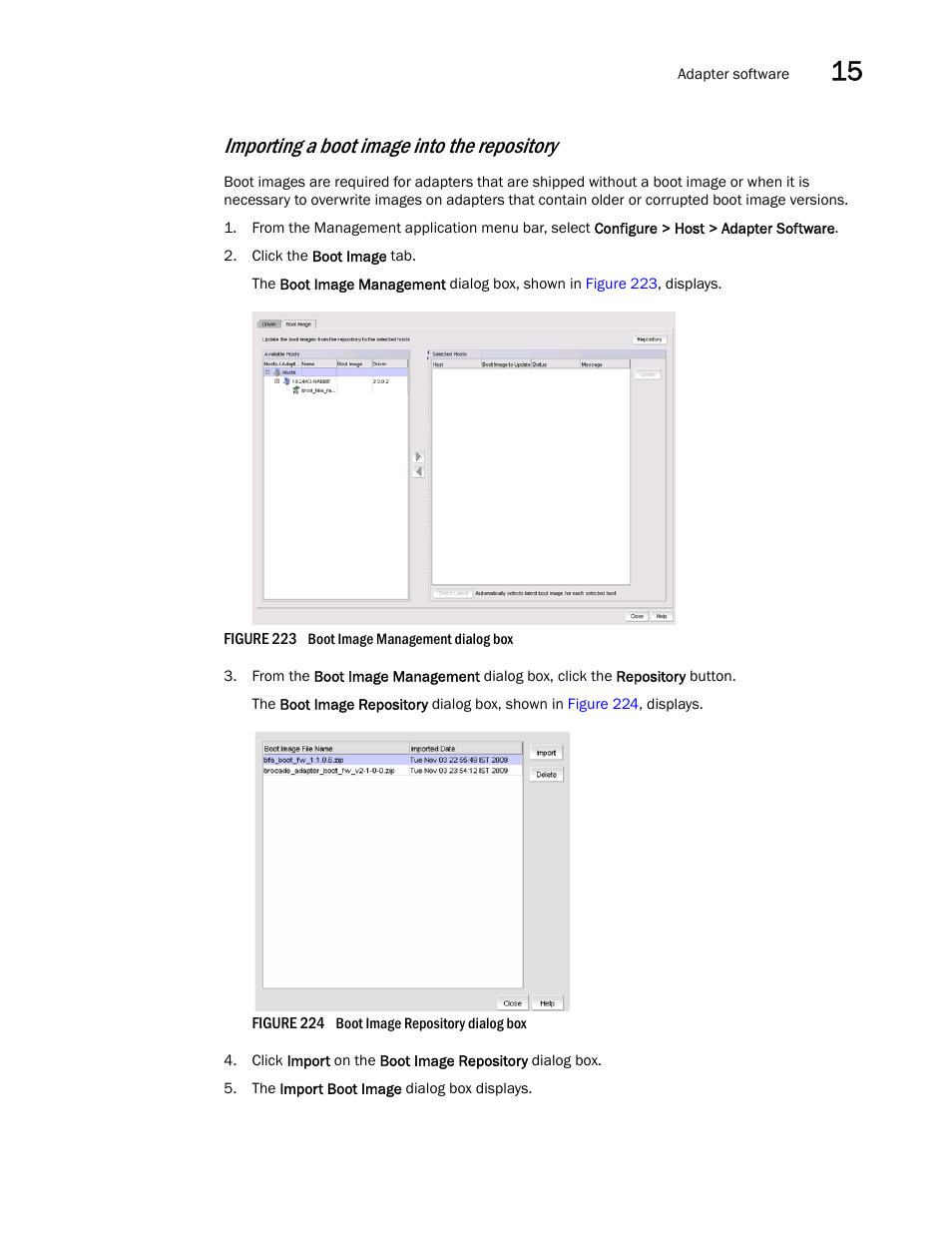 Importing a boot image into the repository | Brocade Network Advisor SAN User Manual v12.3.0 User Manual | Page 633 / 1940