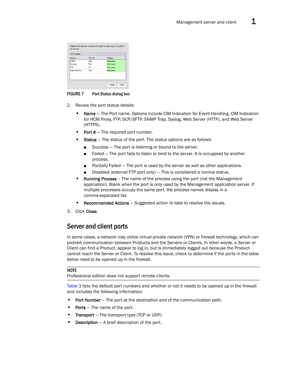 Server and client ports | Brocade Network Advisor SAN User Manual v12.3.0 User Manual | Page 65 / 1940