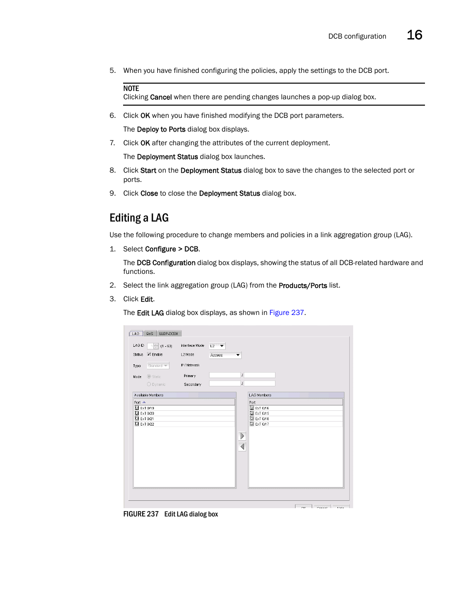 Editing a lag | Brocade Network Advisor SAN User Manual v12.3.0 User Manual | Page 669 / 1940