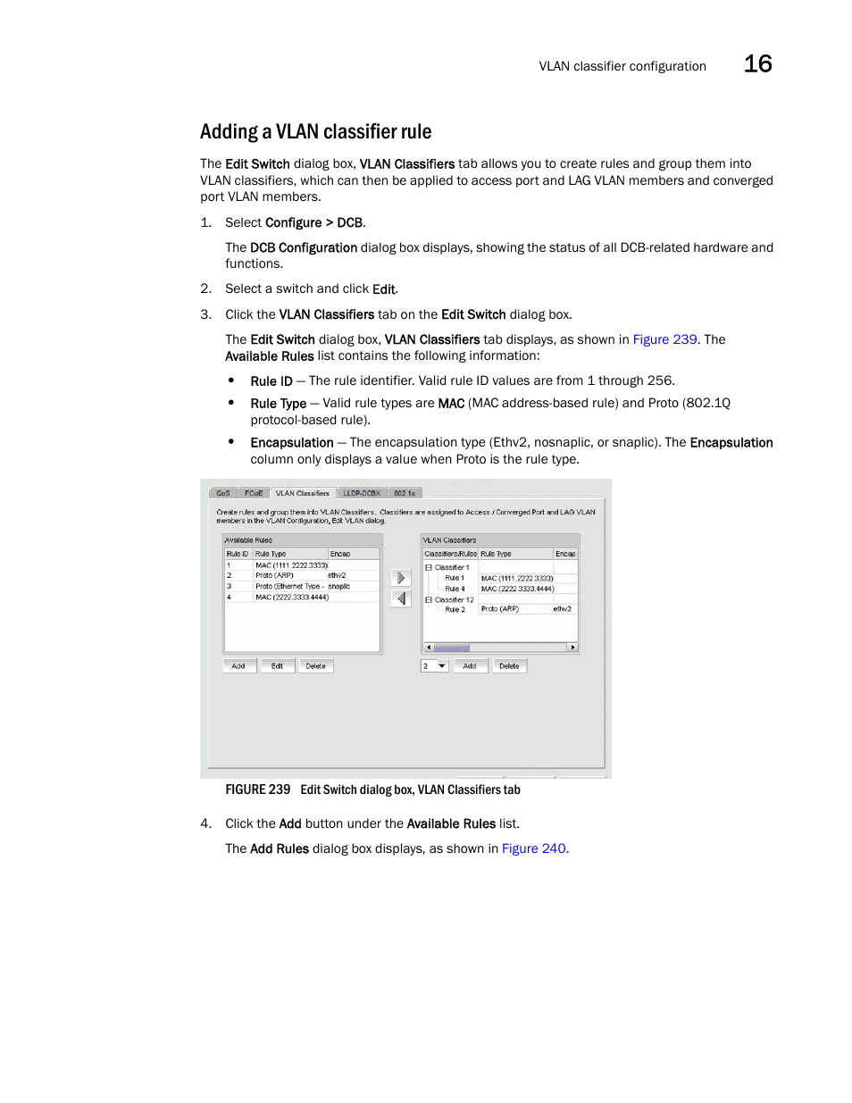 Adding a vlan classifier rule | Brocade Network Advisor SAN User Manual v12.3.0 User Manual | Page 681 / 1940