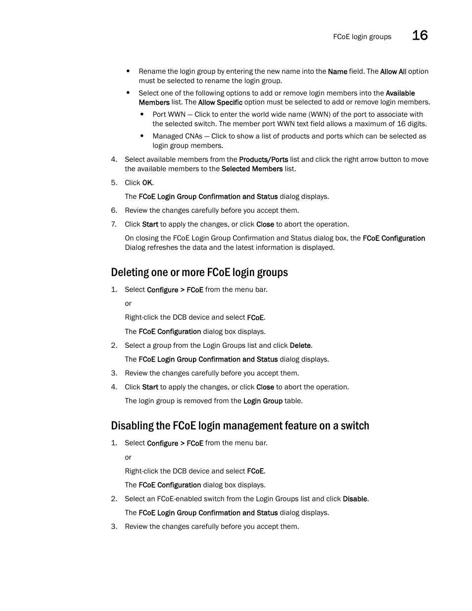 Deleting one or more fcoe login groups, Deleting one or more fcoe login, Groups | Brocade Network Advisor SAN User Manual v12.3.0 User Manual | Page 701 / 1940