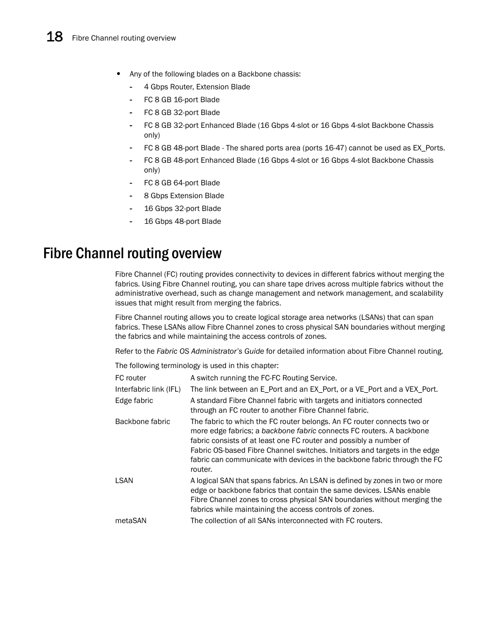 Fibre channel routing overview | Brocade Network Advisor SAN User Manual v12.3.0 User Manual | Page 722 / 1940