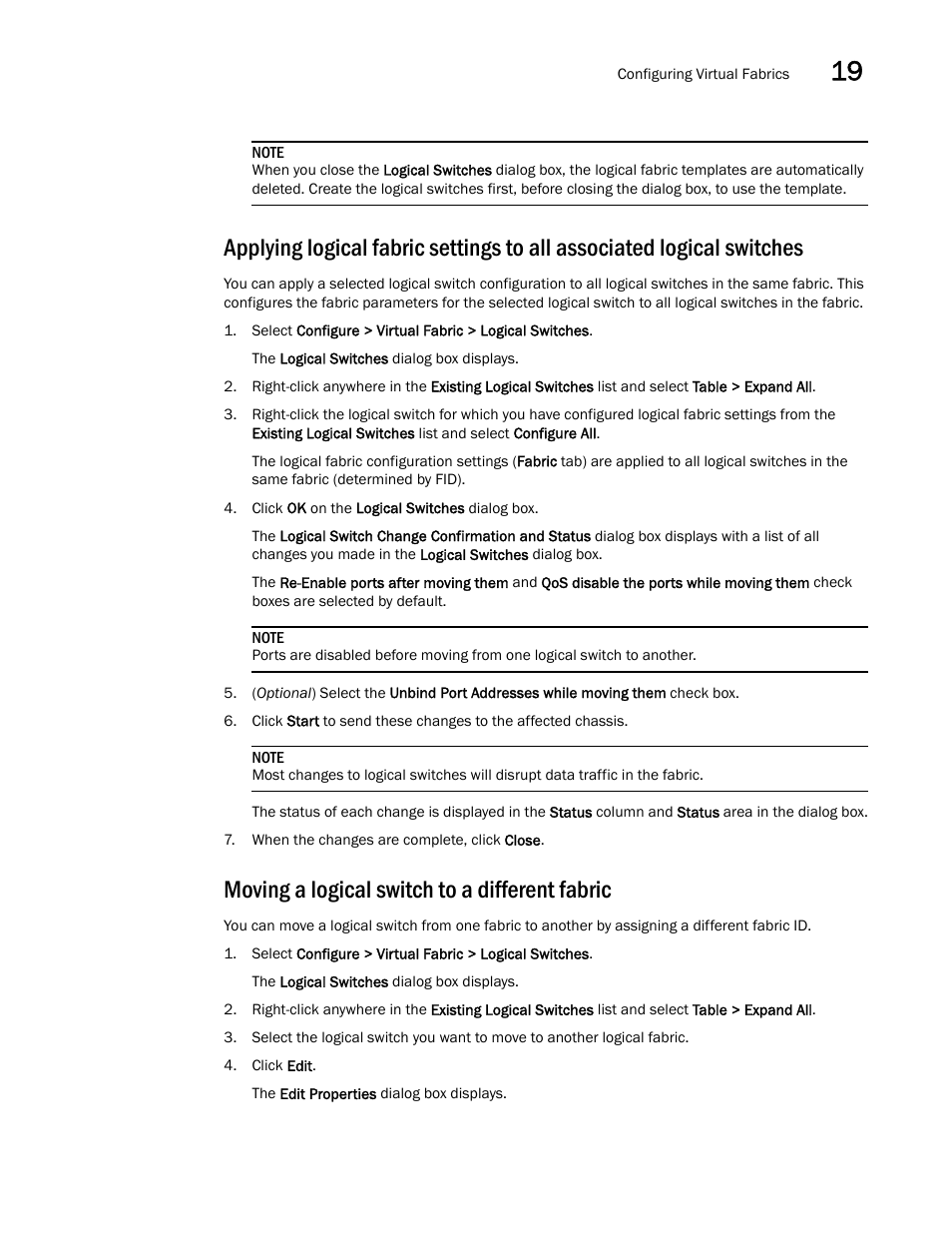 Moving a logical switch to a different fabric | Brocade Network Advisor SAN User Manual v12.3.0 User Manual | Page 741 / 1940