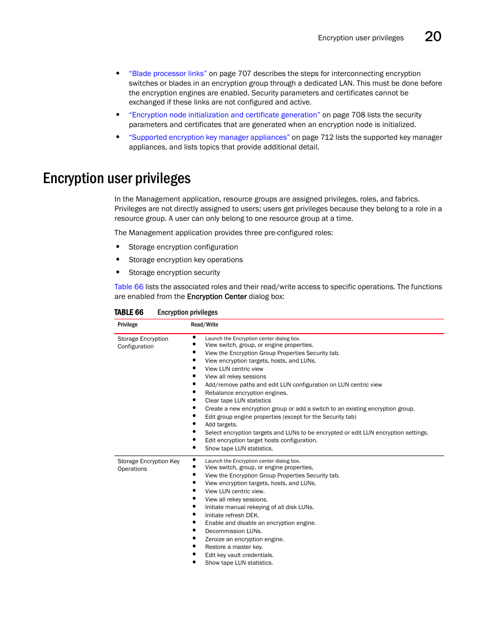 Encryption user privileges | Brocade Network Advisor SAN User Manual v12.3.0 User Manual | Page 747 / 1940