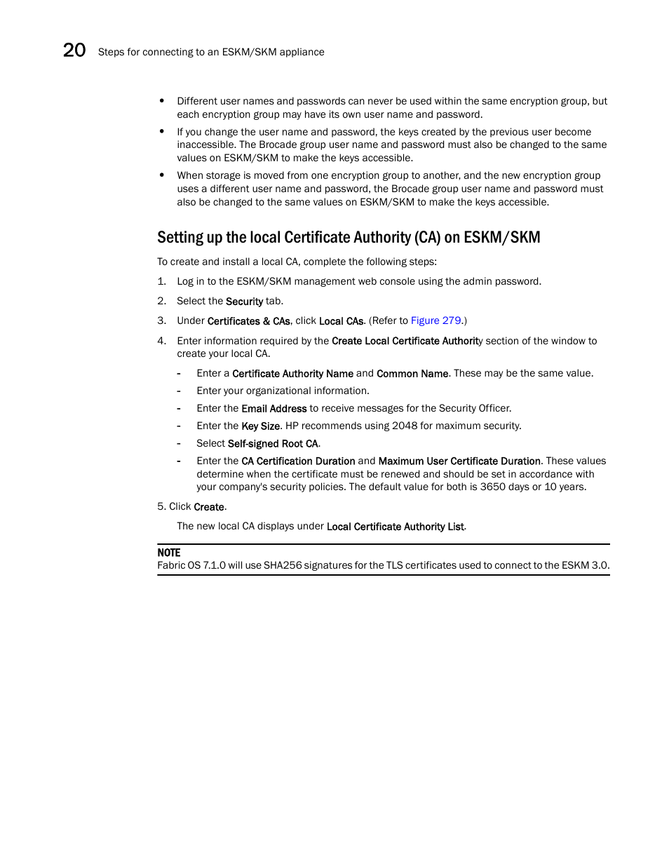 Setting up the local certificate authority (ca) on, Eskm/skm | Brocade Network Advisor SAN User Manual v12.3.0 User Manual | Page 778 / 1940